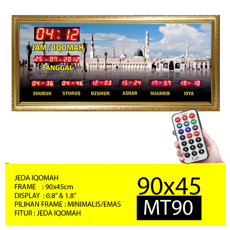 Jam Masjid Digital Jeda Iqomah MT 90