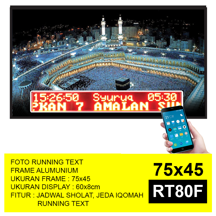 Jam Masjid Digital Running Text RT 80F