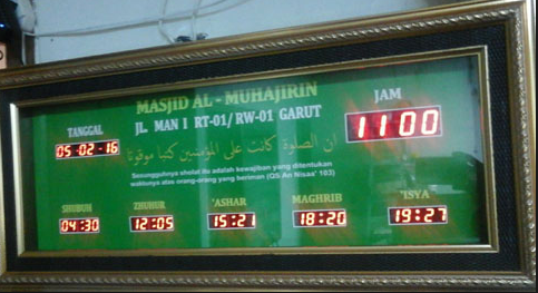 jual jam jadwal sholat digital masjid murah di cikarang selatan