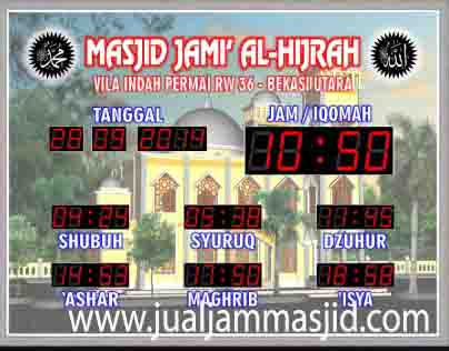penjual jam jadwal sholat digital masjid running text di Harapan Jaya bekasi