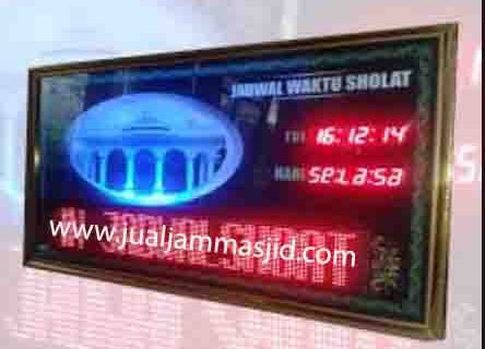jam digital penunjukan waktu sholat warna kuning emas