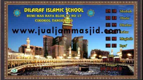 menjual jam jadwal sholat digital masjid running text di depok timur